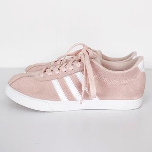 Pink White Neo Courtset Suede Sneakers Size US